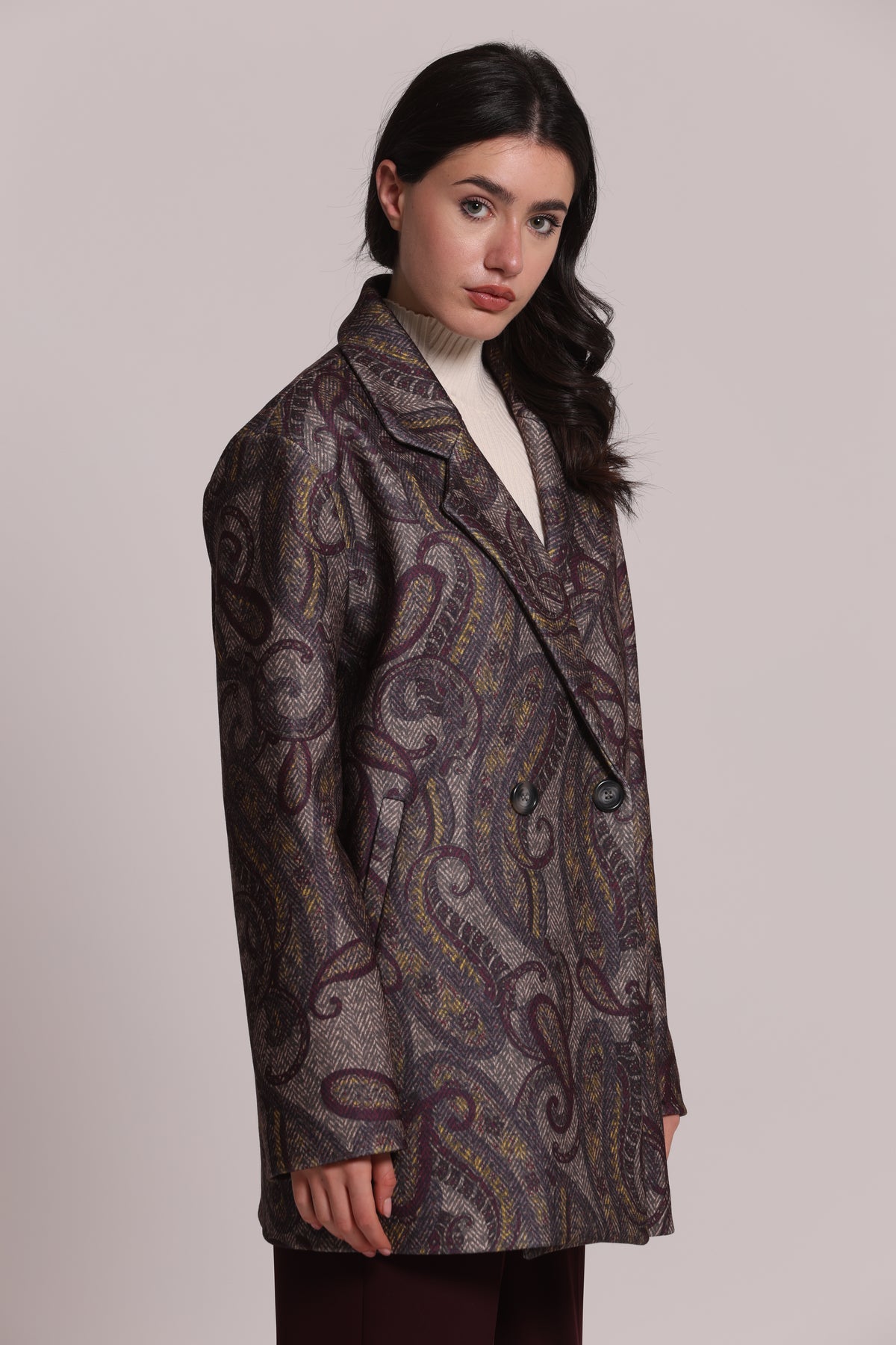 CAPPOTTO GIACCONE OVER FANTASIA PAISLEY