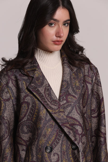 CAPPOTTO GIACCONE OVER FANTASIA PAISLEY