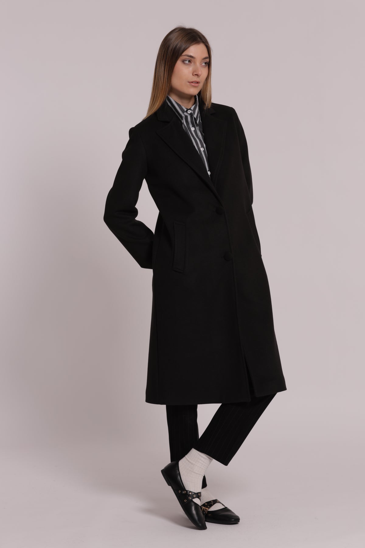 CAPPOTTO LUNGO CON POLSINI
