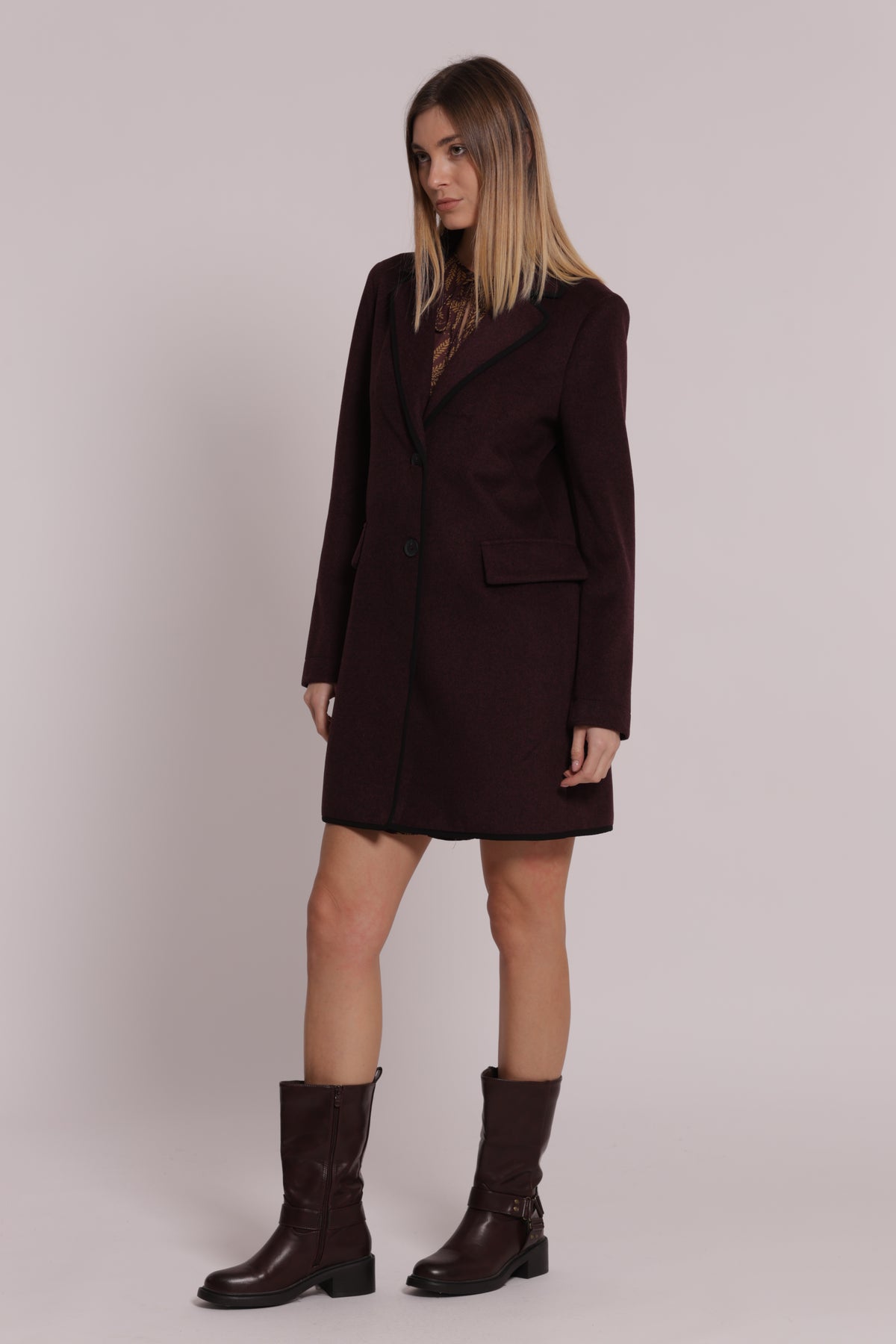 CAPPOTTO BARONETTO SFODERATO CON DETTAGLI NERI