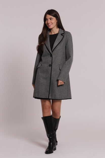 CAPPOTTO BARONETTO SFODERATO CON DETTAGLI NERI