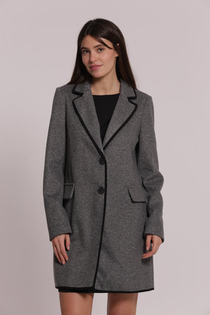 CAPPOTTO BARONETTO SFODERATO CON DETTAGLI NERI