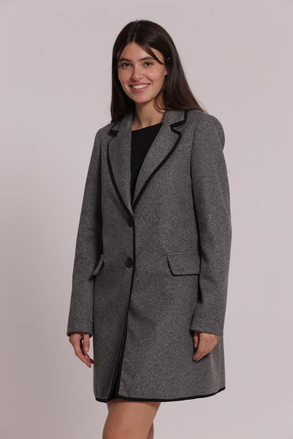 CAPPOTTO BARONETTO SFODERATO CON DETTAGLI NERI