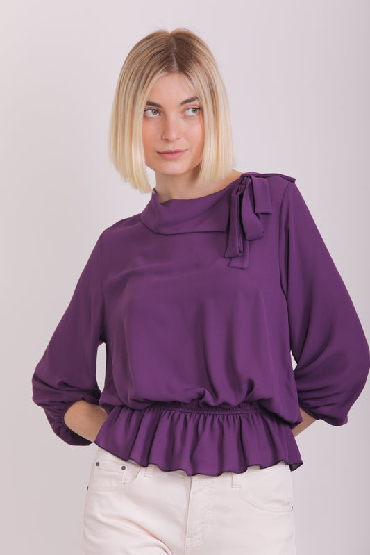 BLUSA CON FIOCCO LATERALE