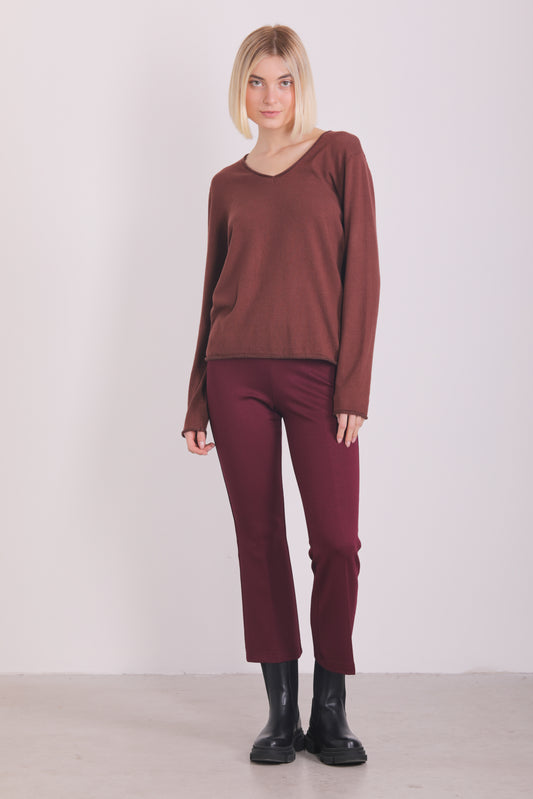 PANTALONE CROPPED FLARE IN PUNTO MILANO