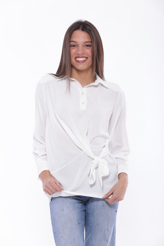 BLUSA OVER CON NODO LATERALE