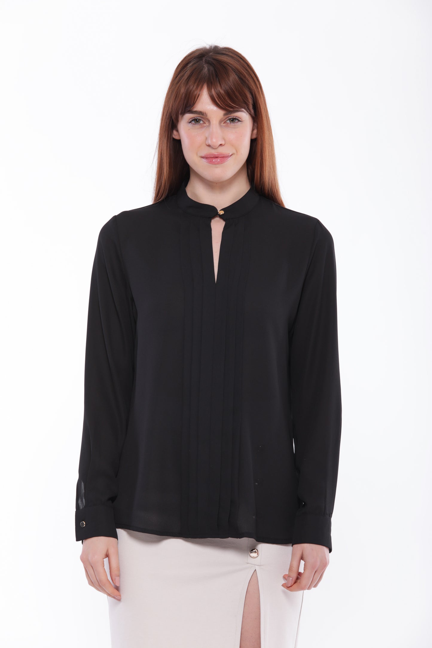 BLUSA CON PIEGHE SUL DAVANTI