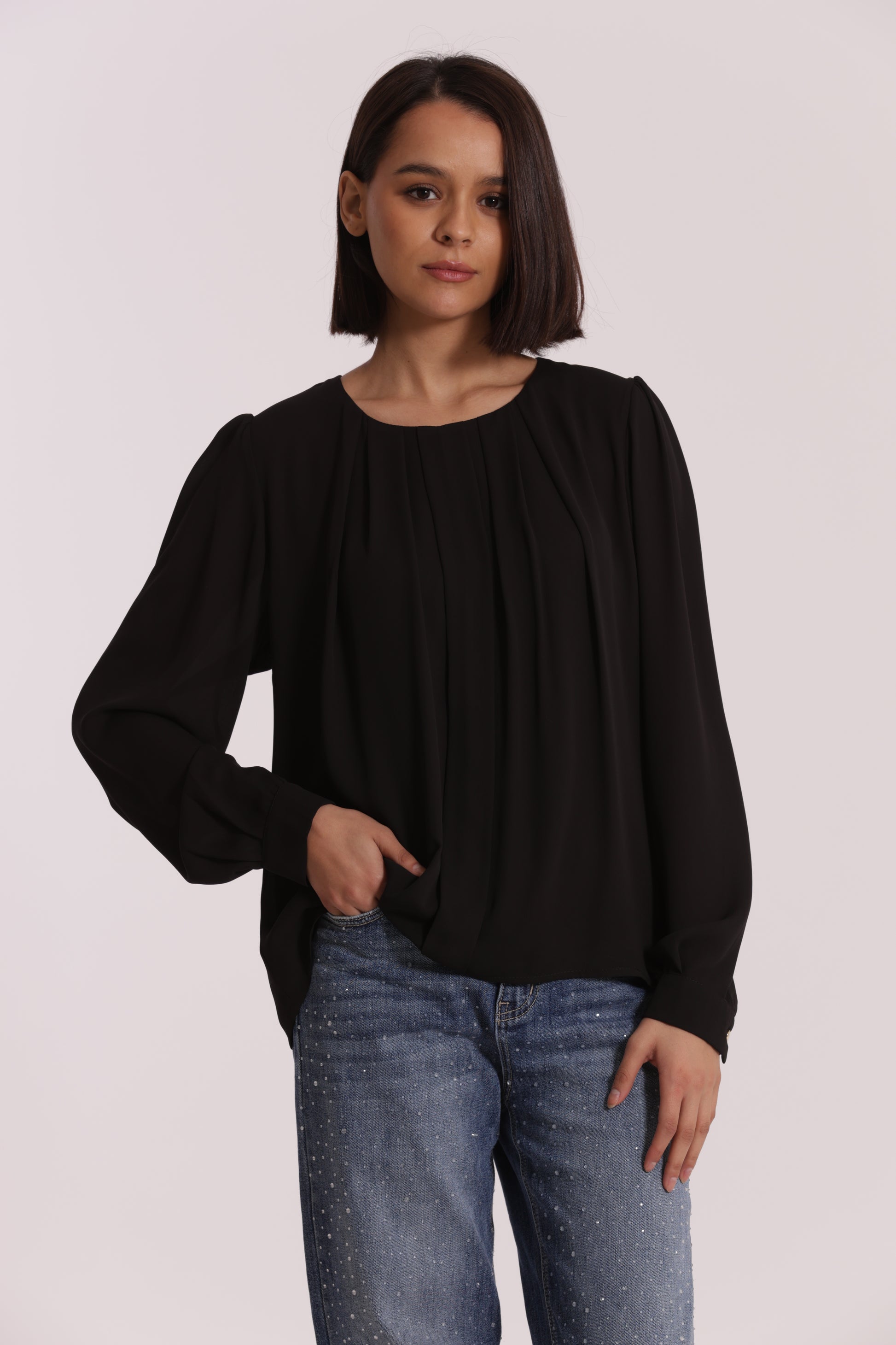 BLUSA CON PIEGHE