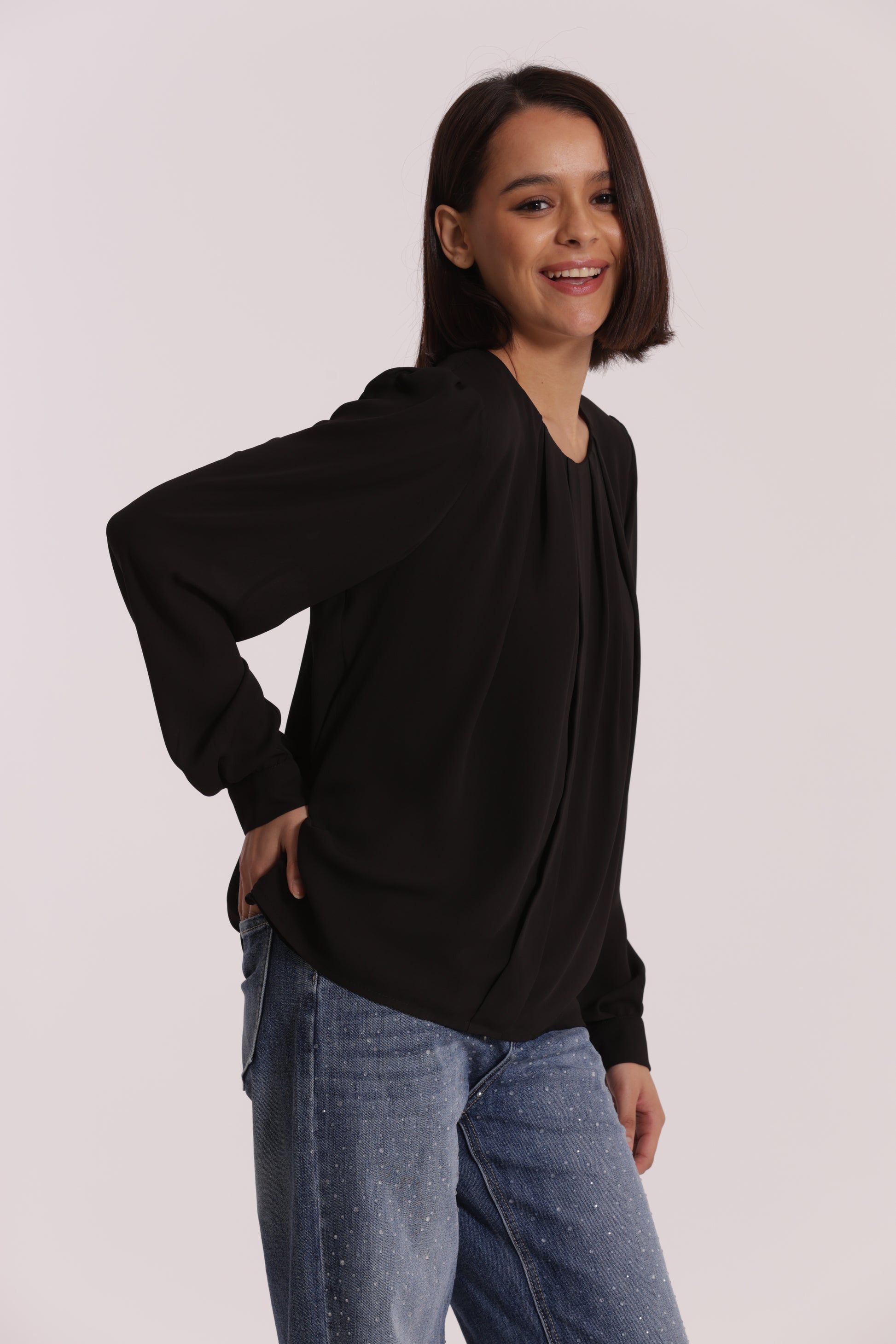 BLUSA CON PIEGHE