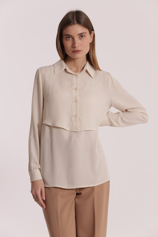 CAMICIA CROPPED CON BLUSA