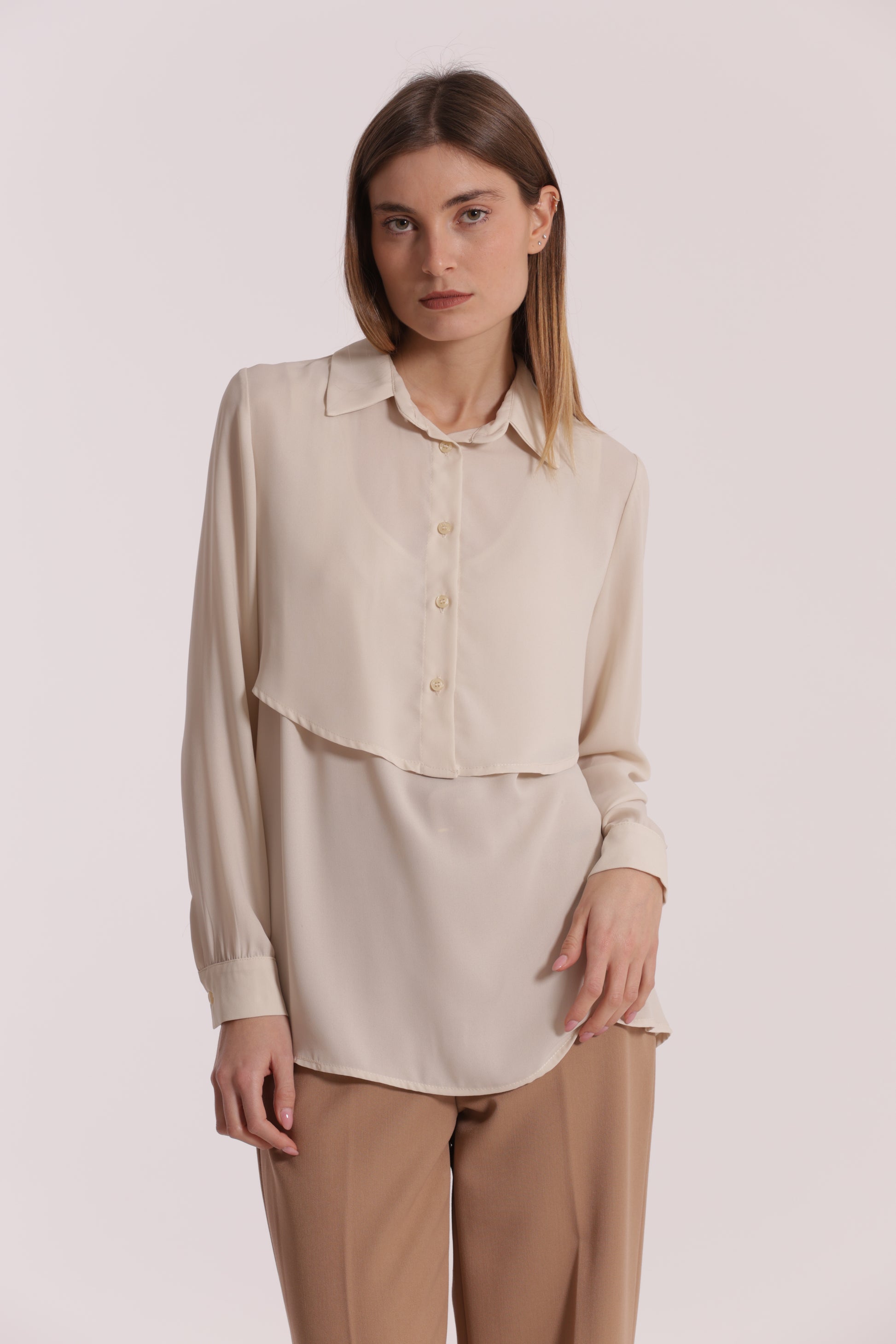 CAMICIA CROPPED CON BLUSA
