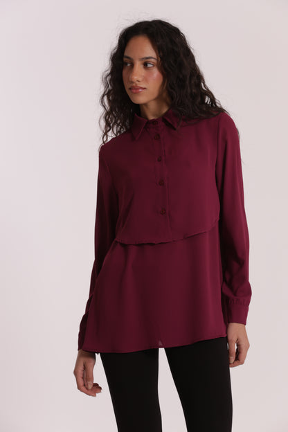 CAMICIA CROPPED CON BLUSA