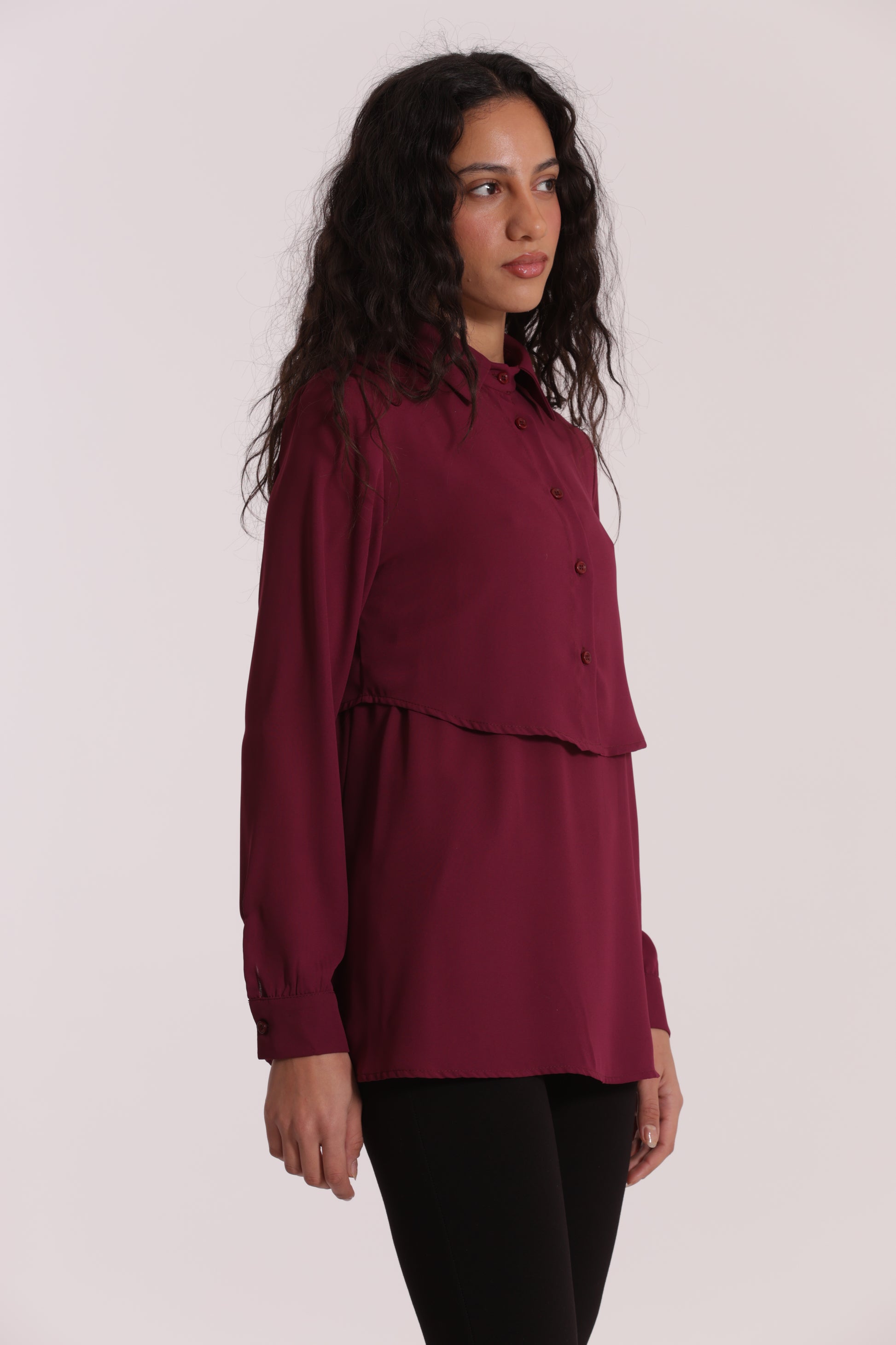 CAMICIA CROPPED CON BLUSA