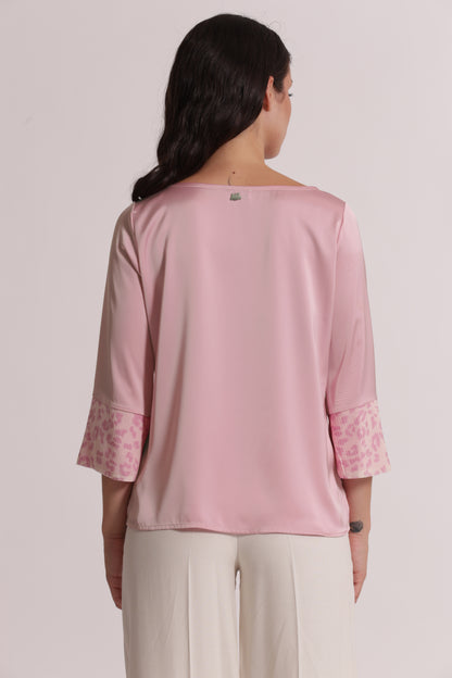 BLUSA CON PAILLETTES IN FANTASIA ANIMALIER