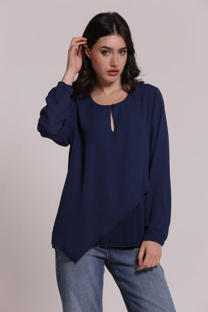 BLUSA CON APERTURA FRONTALE DIAGONALE