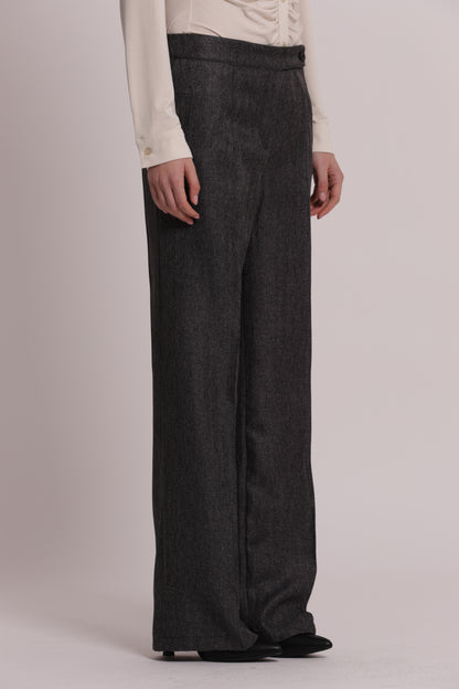 PANTALONE PALAZZO TWEED A SPIGA DI PESCE