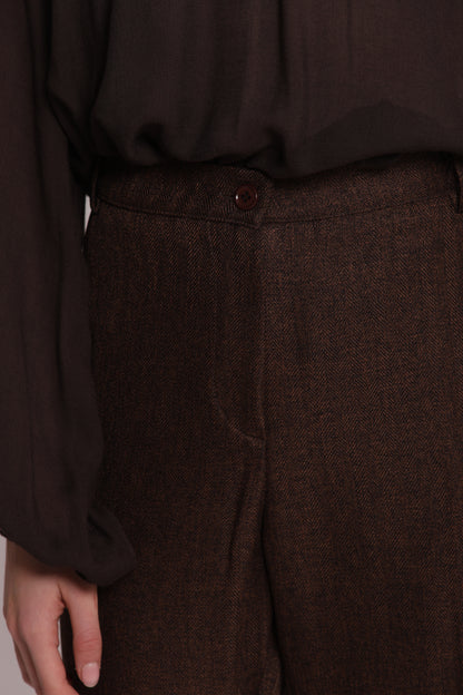 PANTALONE SIGARETTA TWEED A SPIGA DI PESCE