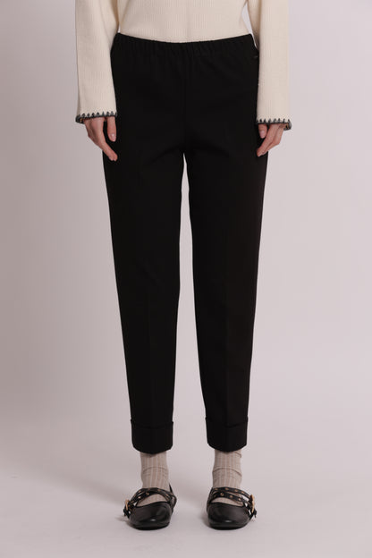 PANTALONE CON RISVOLTO IN PUNTO MILANO