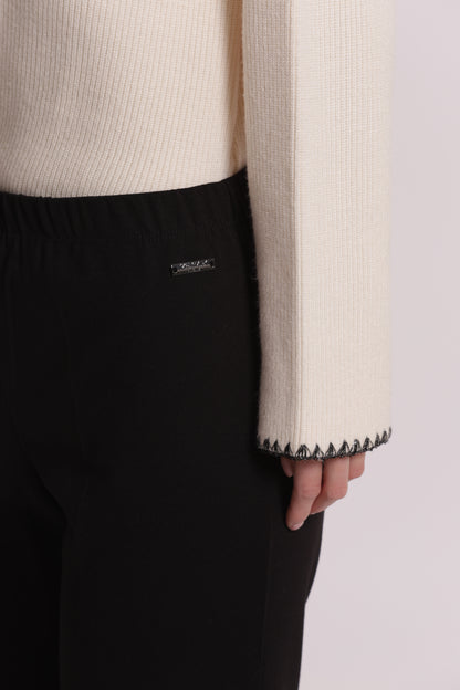 PANTALONE CON RISVOLTO IN PUNTO MILANO