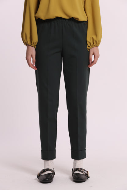PANTALONE CON RISVOLTO IN PUNTO MILANO