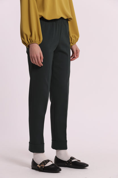 PANTALONE CON RISVOLTO IN PUNTO MILANO