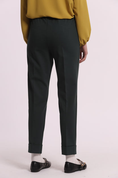 PANTALONE CON RISVOLTO IN PUNTO MILANO