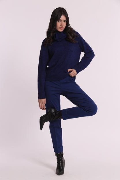 PANTALONE CON RISVOLTO IN PUNTO MILANO