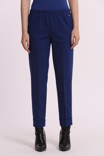 PANTALONE CON RISVOLTO IN PUNTO MILANO