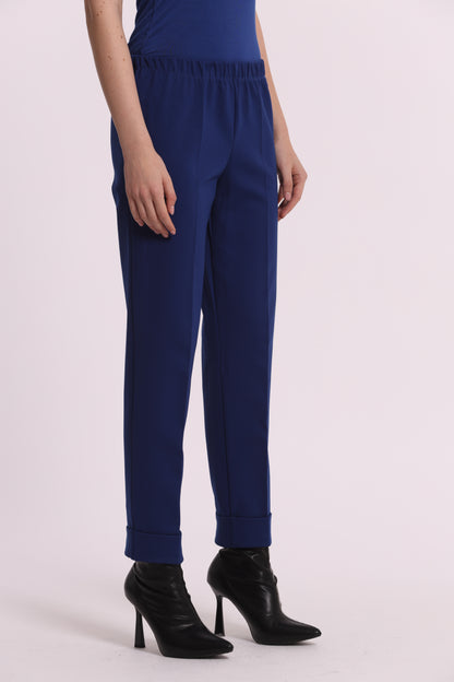 PANTALONE CON RISVOLTO IN PUNTO MILANO