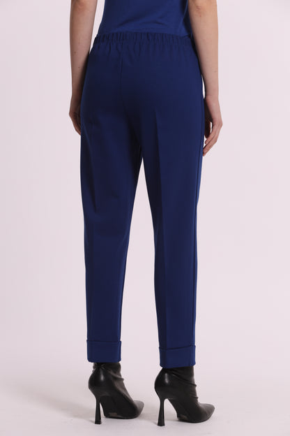PANTALONE CON RISVOLTO IN PUNTO MILANO