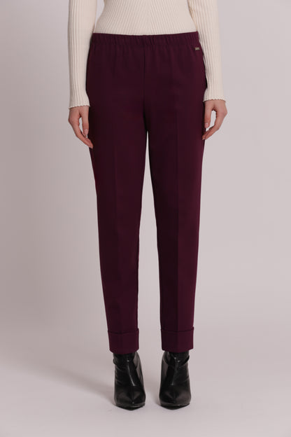 PANTALONE CON RISVOLTO IN PUNTO MILANO