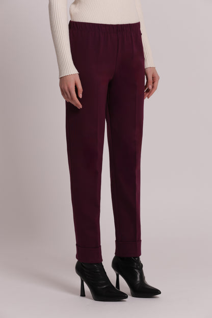 PANTALONE CON RISVOLTO IN PUNTO MILANO