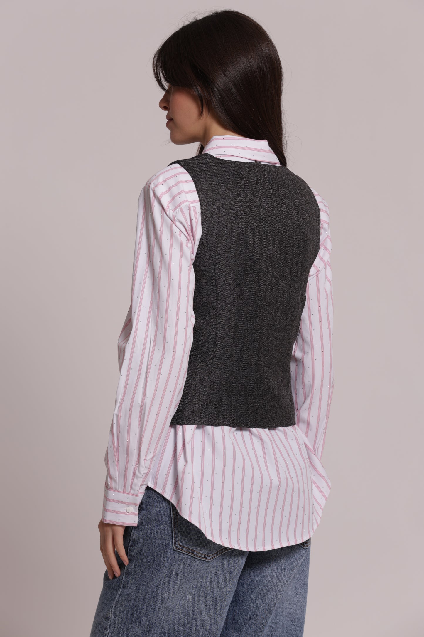 GILET TWEED A SPIGA DI PESCE