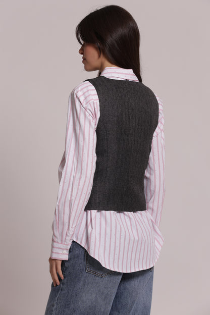 GILET TWEED A SPIGA DI PESCE