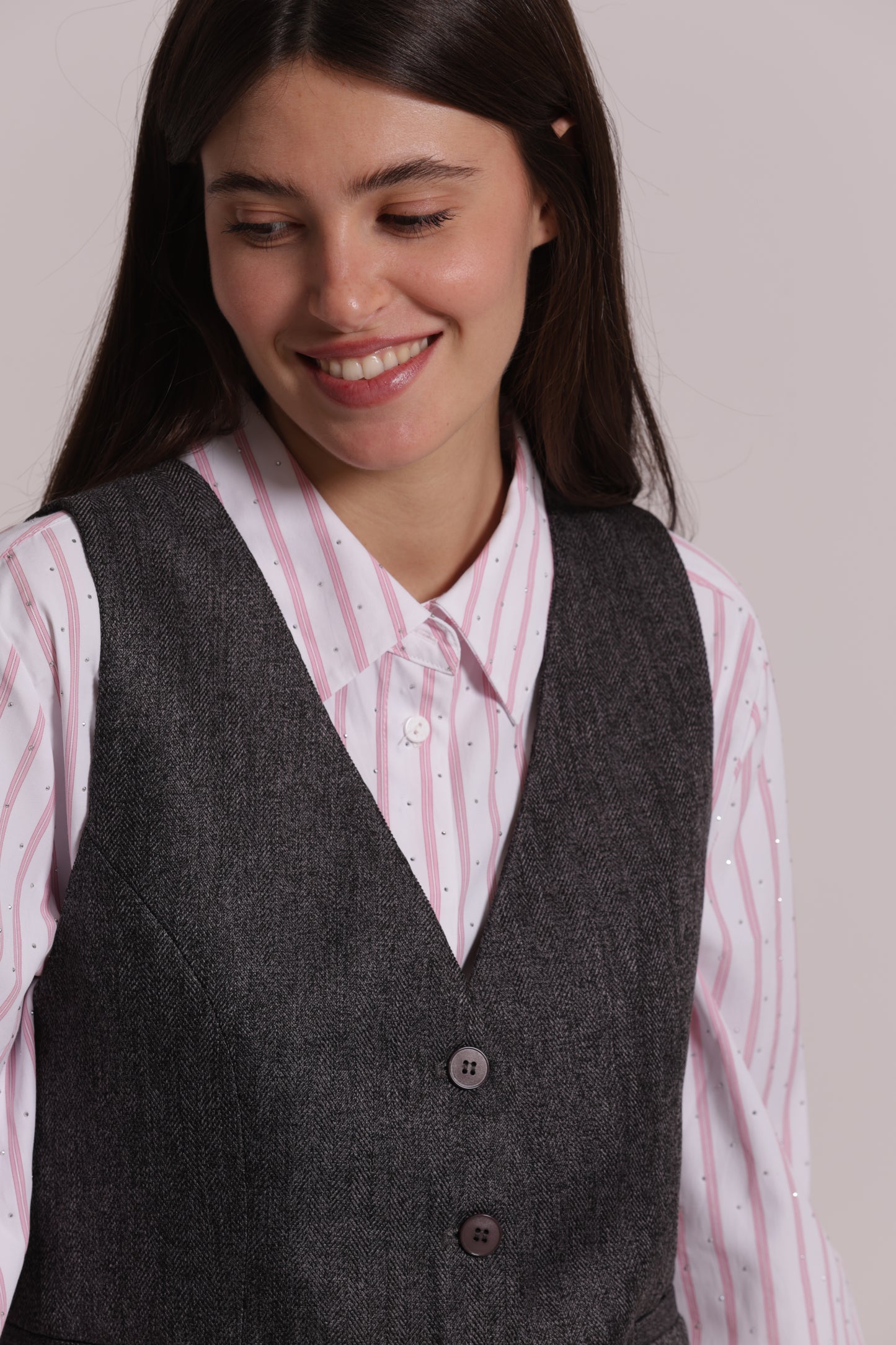 GILET TWEED A SPIGA DI PESCE