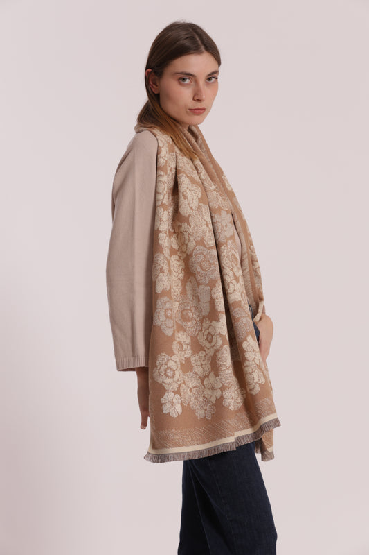 SCIARPA CON FIORI E CORNICE