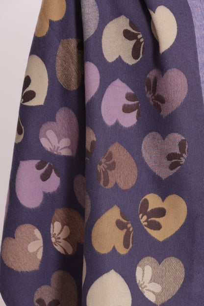 SCIARPA CON CUORI E FIORI