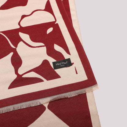 SCIARPA CON ROSE STILIZZATE E COLORI A CONTRASTO