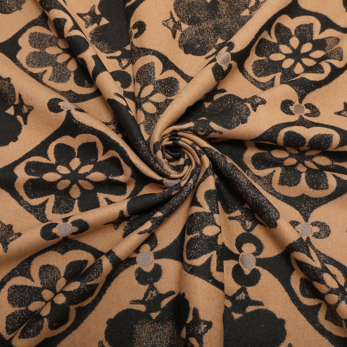 SCIARPA CON ORNAMENTI E FIORI ASTRATTI