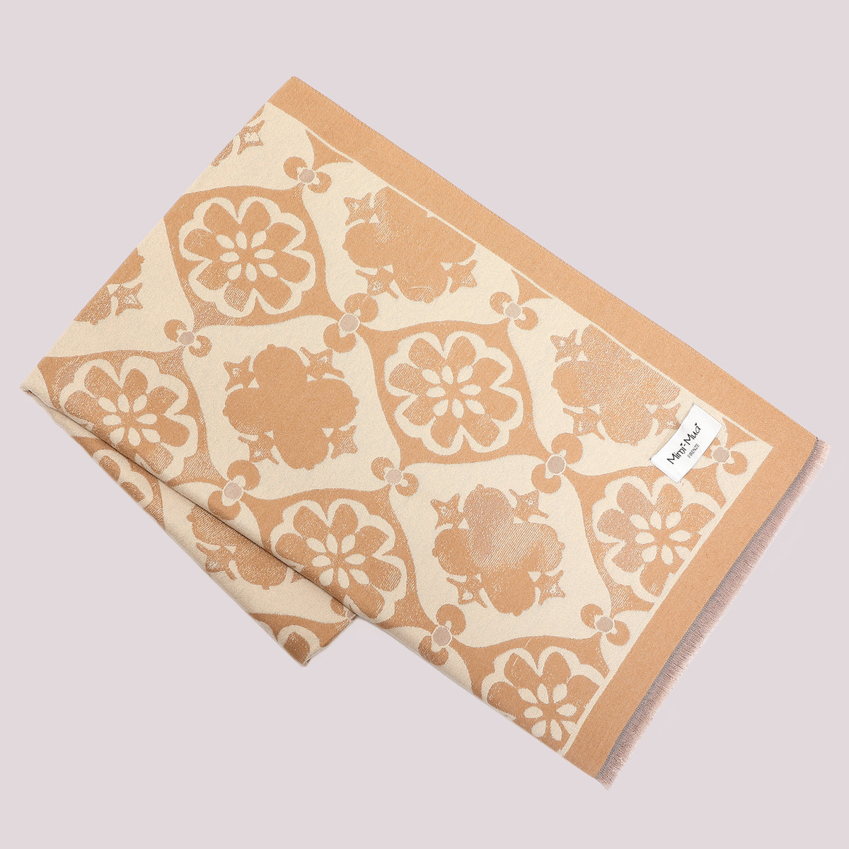 SCIARPA CON ORNAMENTI E FIORI ASTRATTI