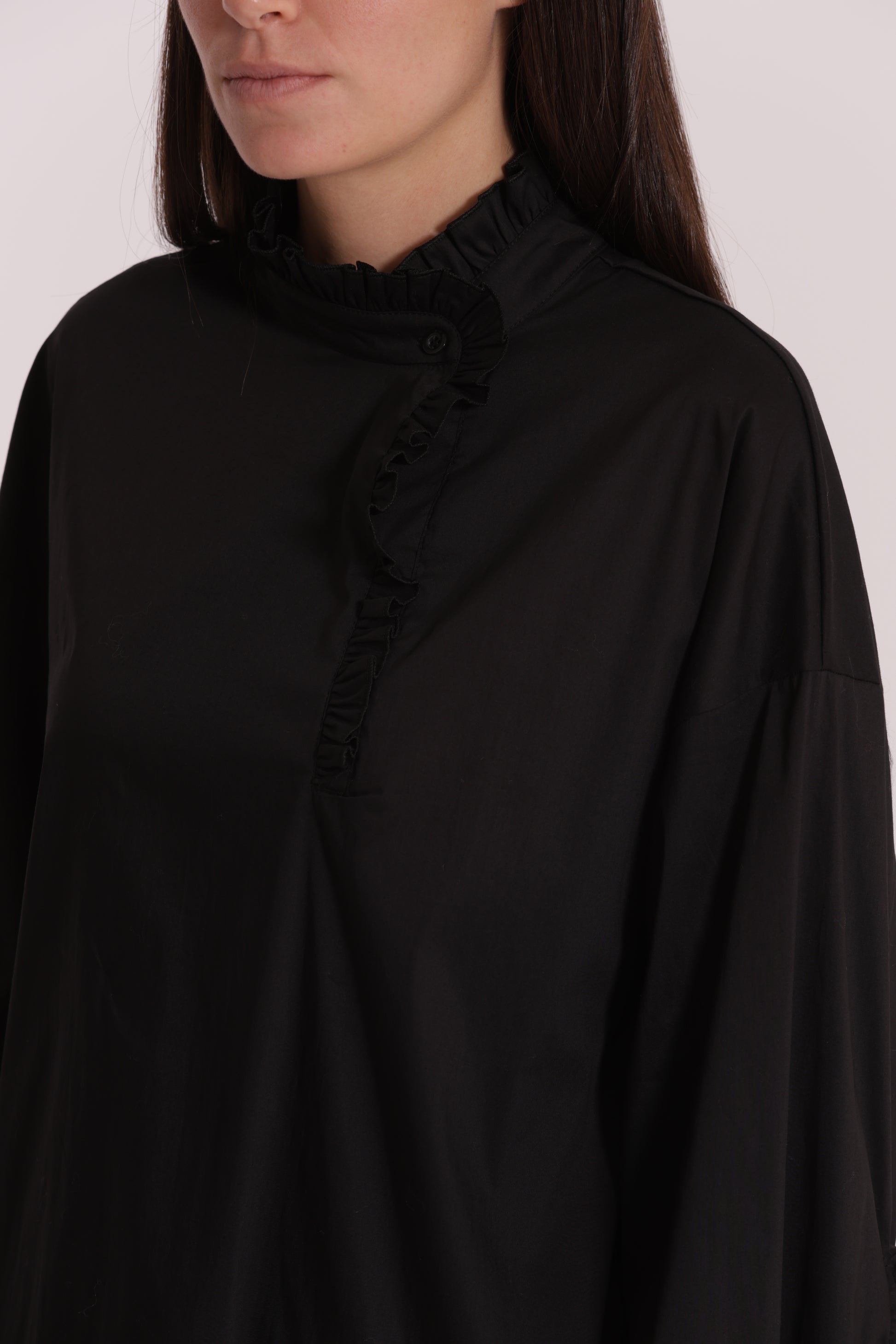 BLUSA DI COTONE CON DETTAGLI ROUCHES