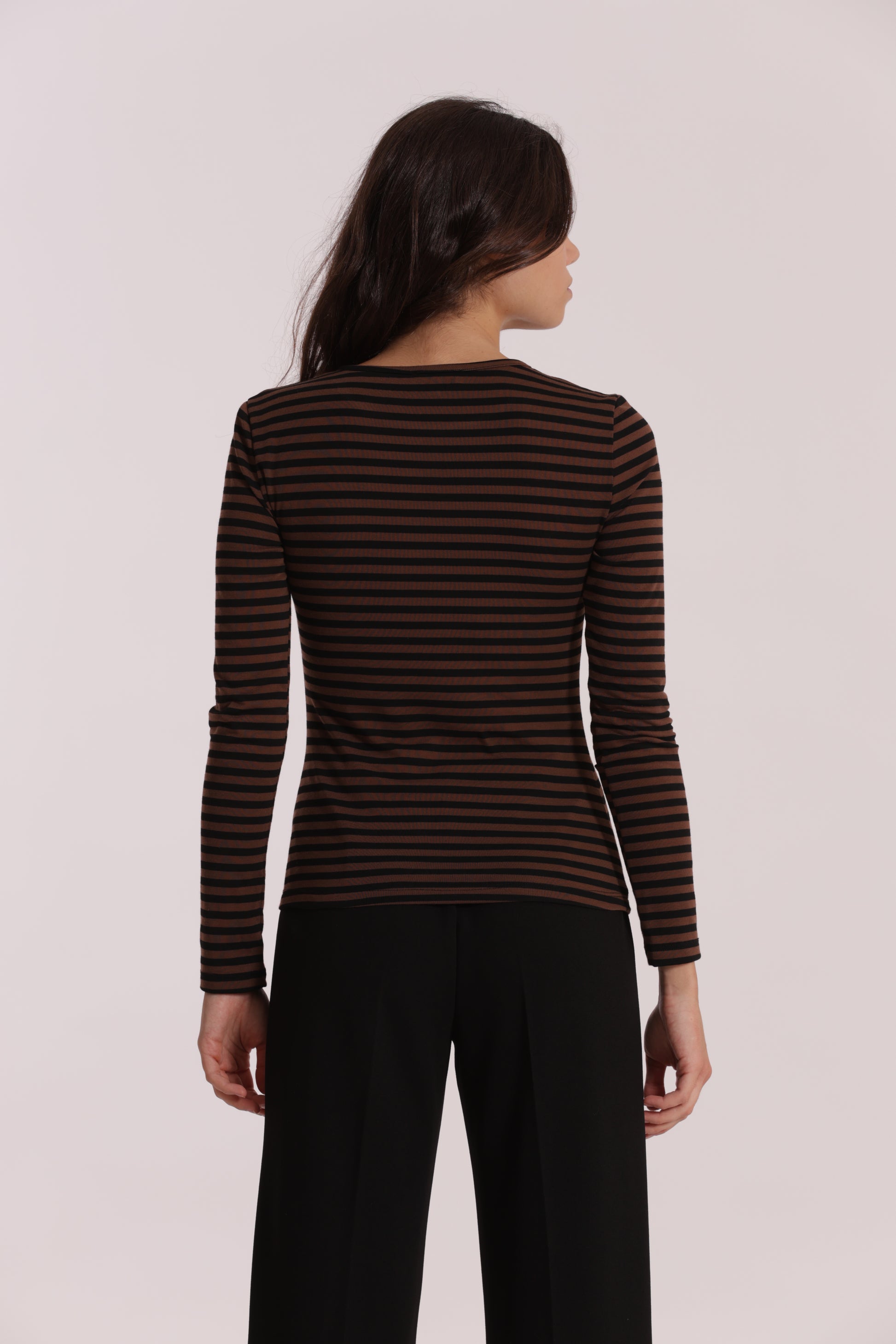 MAGLIA SCOLLO TONDO A RIGHE