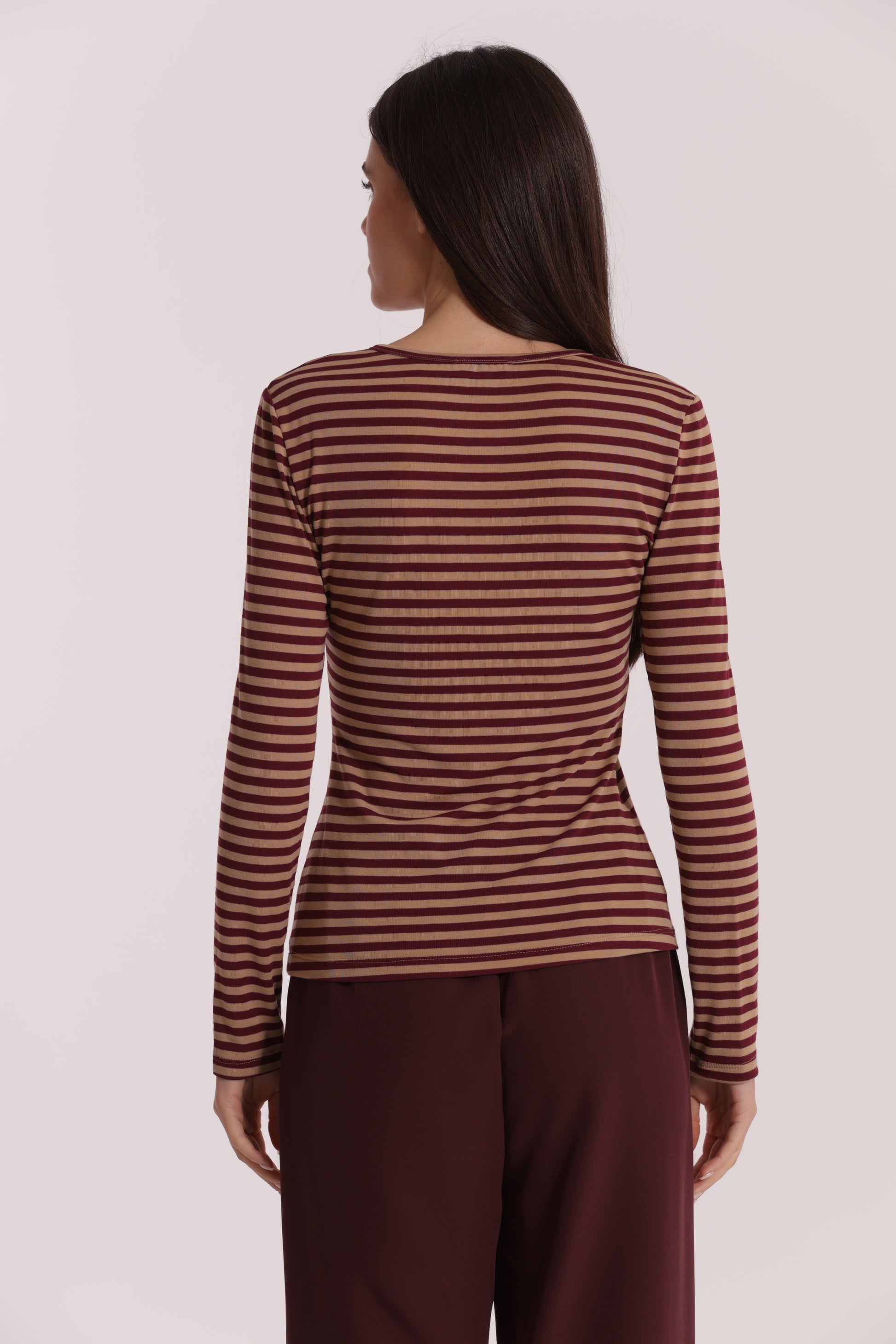 MAGLIA SCOLLO TONDO A RIGHE