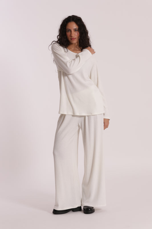 PANTALONE PALAZZO IN MAGLIA A COSTE