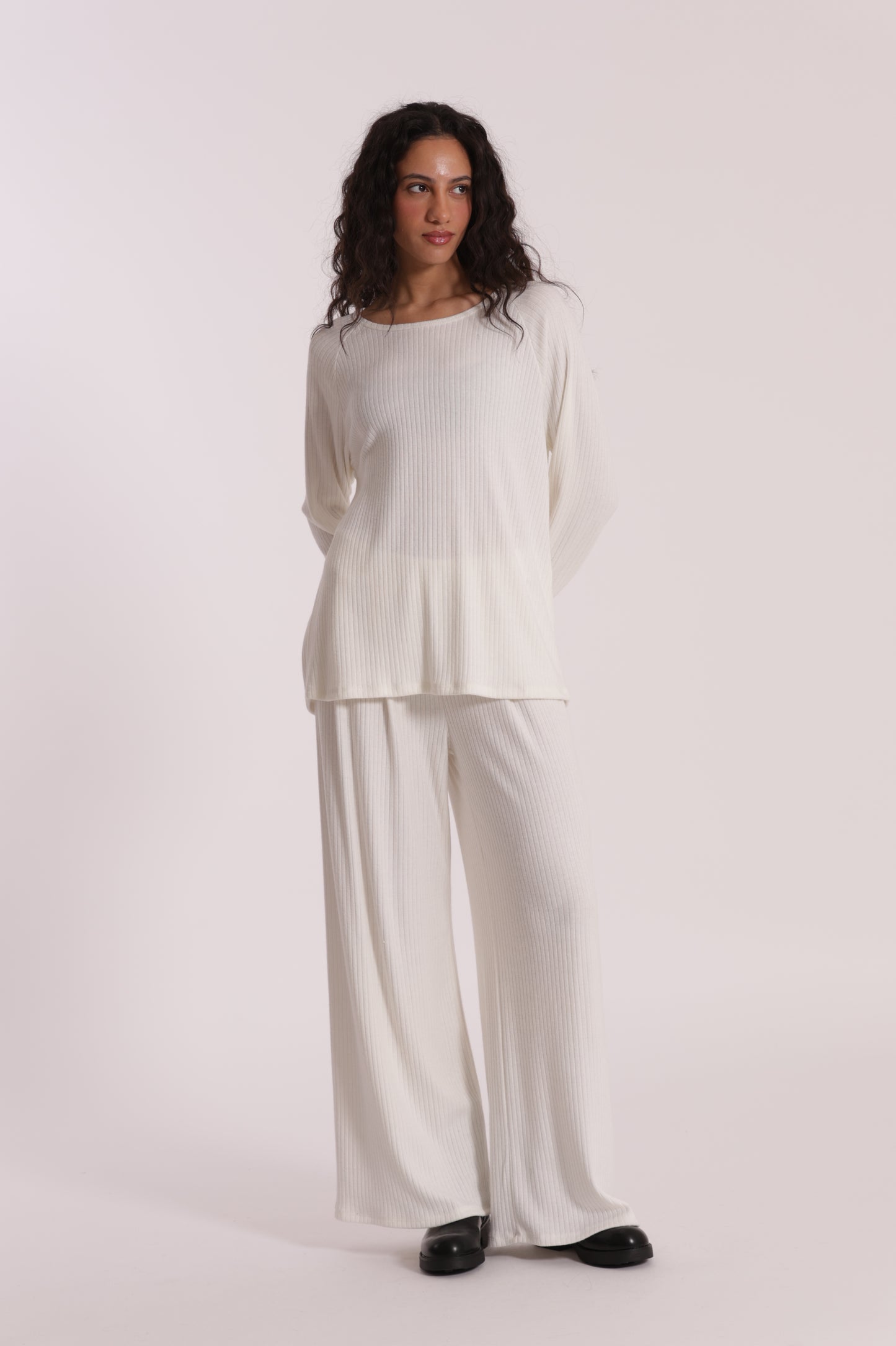 PANTALONE PALAZZO IN MAGLIA A COSTE
