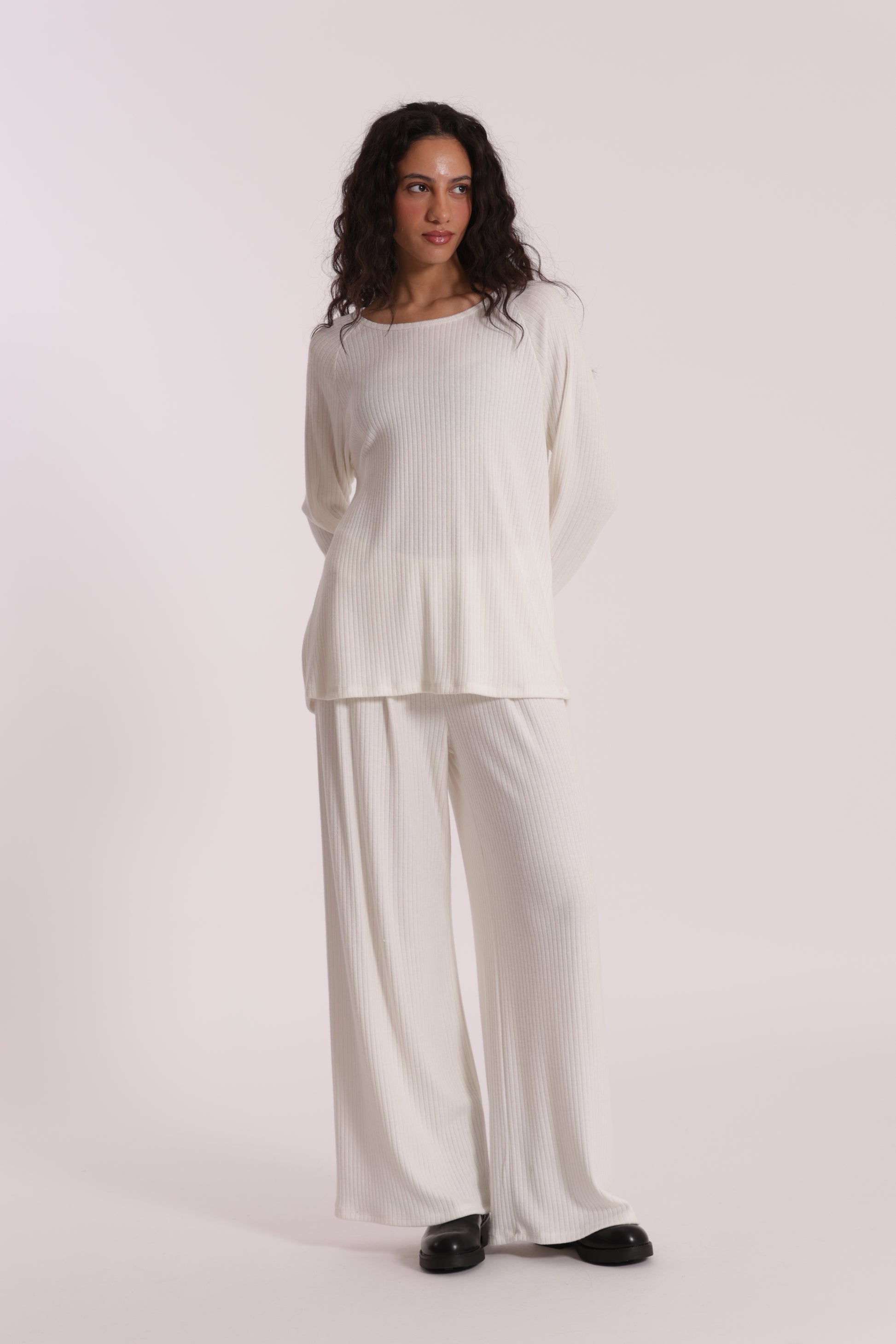 PANTALONE PALAZZO IN MAGLIA A COSTE