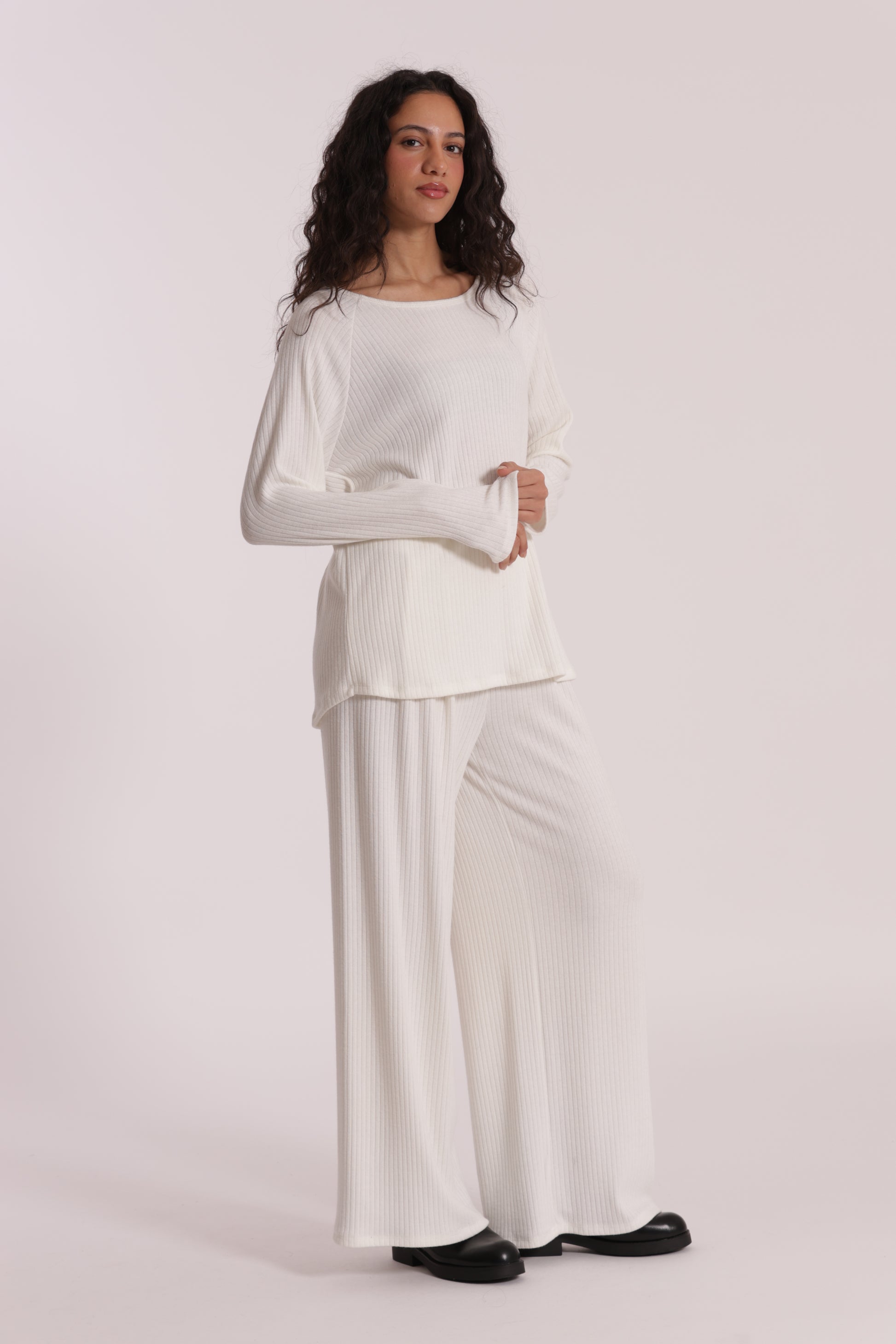 PANTALONE PALAZZO IN MAGLIA A COSTE