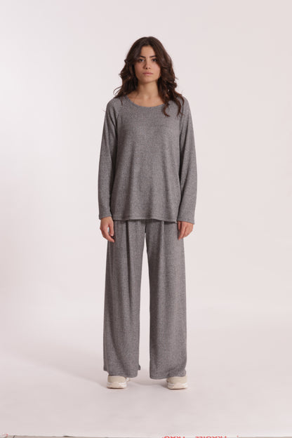 PANTALONE PALAZZO IN MAGLIA A COSTE