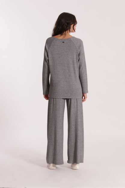PANTALONE PALAZZO IN MAGLIA A COSTE