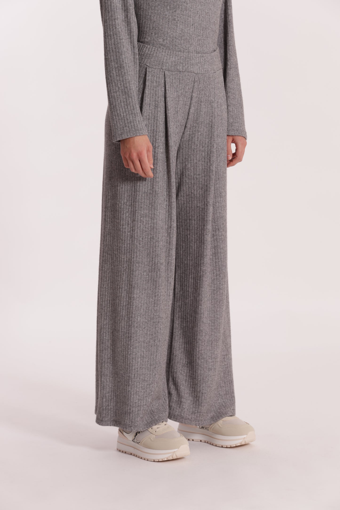 PANTALONE PALAZZO IN MAGLIA A COSTE